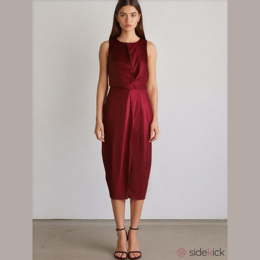 K TOO~VINTAGE~RED DRESS~SLEEVELESS~M